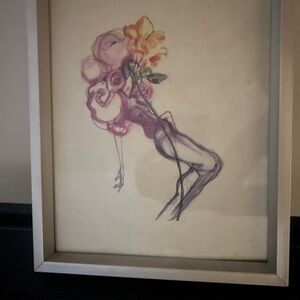 Fashion Illustration Art in Silver Frame